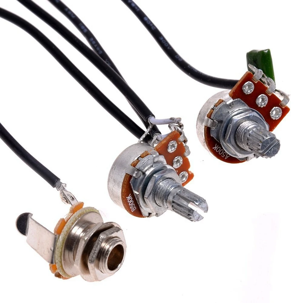 Pre-wired 4 String Single Coil Soundhole Pickup Harness with Volume & Tone Pots for Electric Guitar
