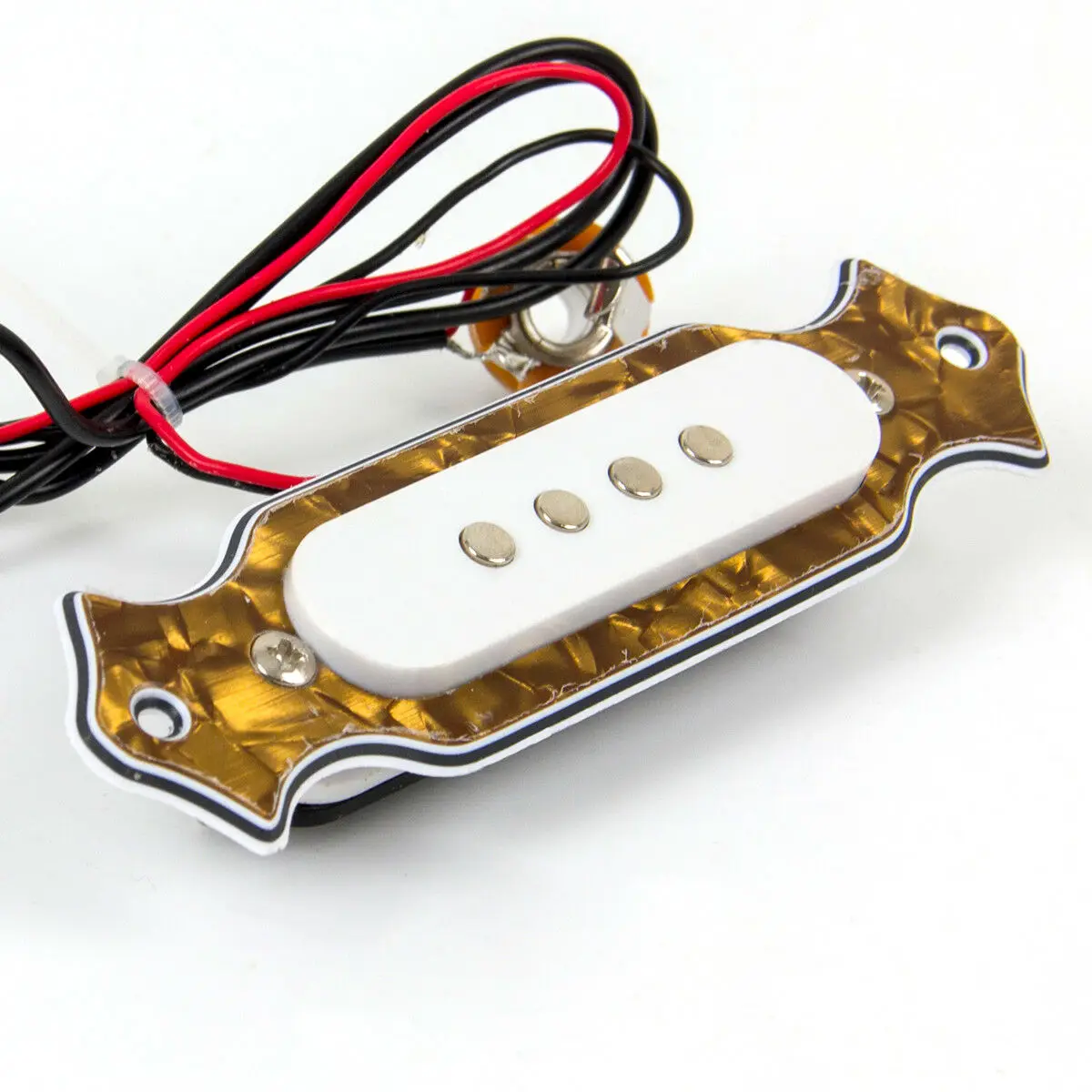 Pre-wired 4 String Single Coil Soundhole Pickup Harness with Volume & Tone Pots for Electric Guitar