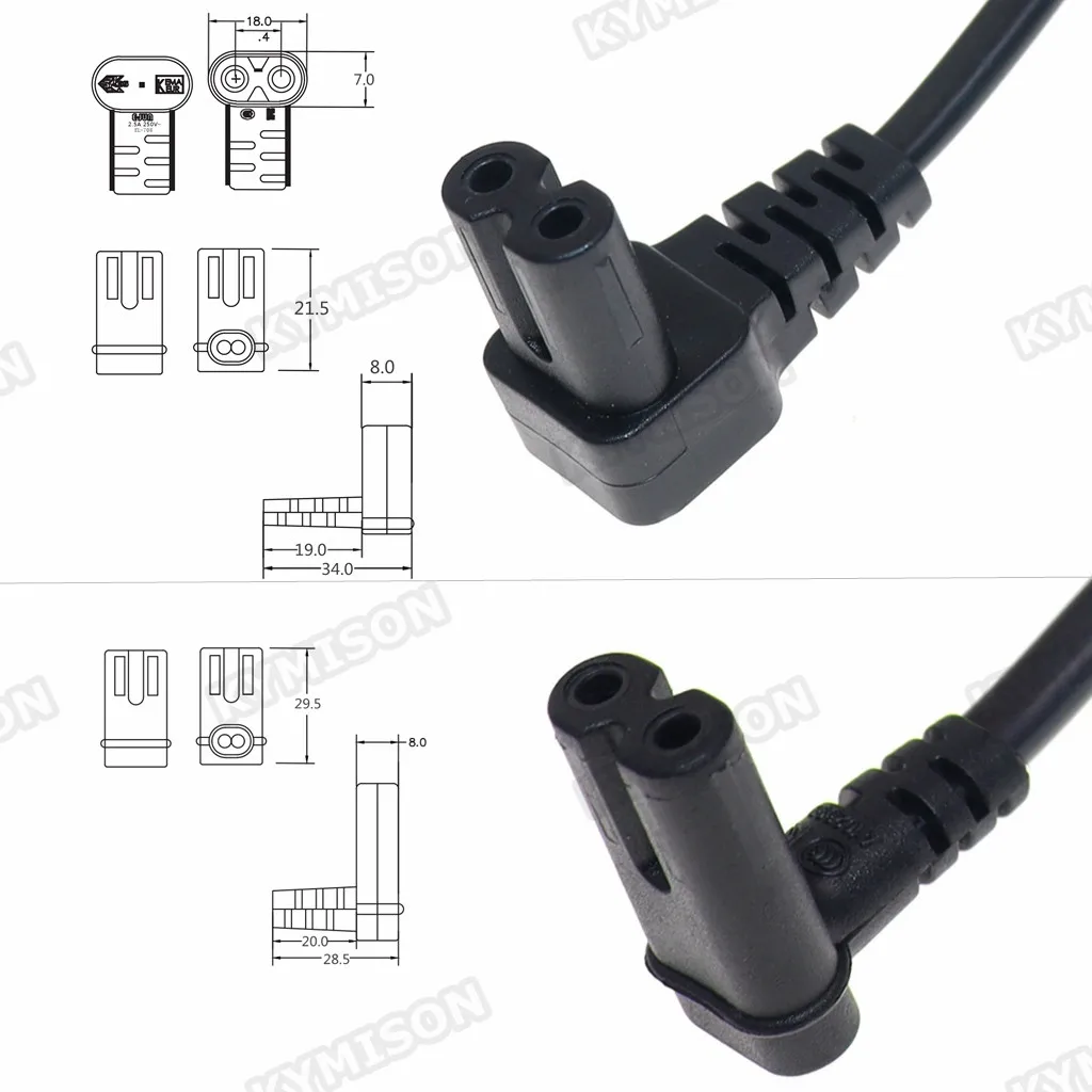 C7 90 Degree Angle AC Power Cord for Samsung Philips Sony LED TV EU Schuko CEE7/16 to IEC C7 Power Lead Adapter Cable VDE Cord