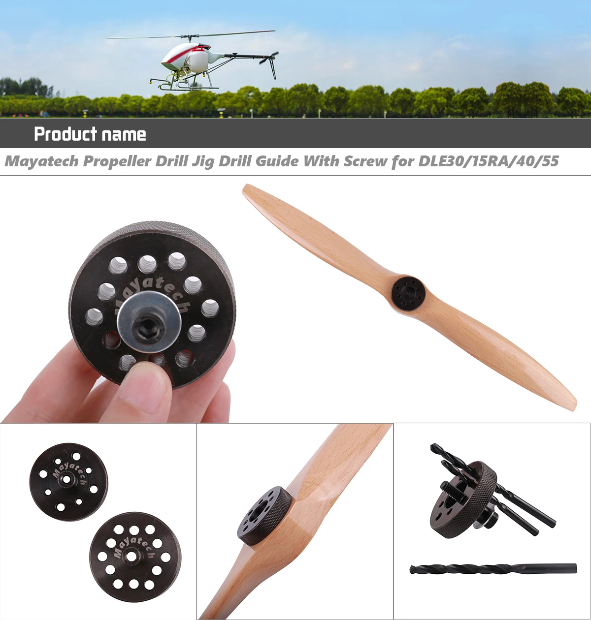 MAYATCH DLE Propeller Drill Puncher With Screw for DLE30/35/40/55/60/61 DLE85/111/120/170/222 DLA100 3W100 Engines