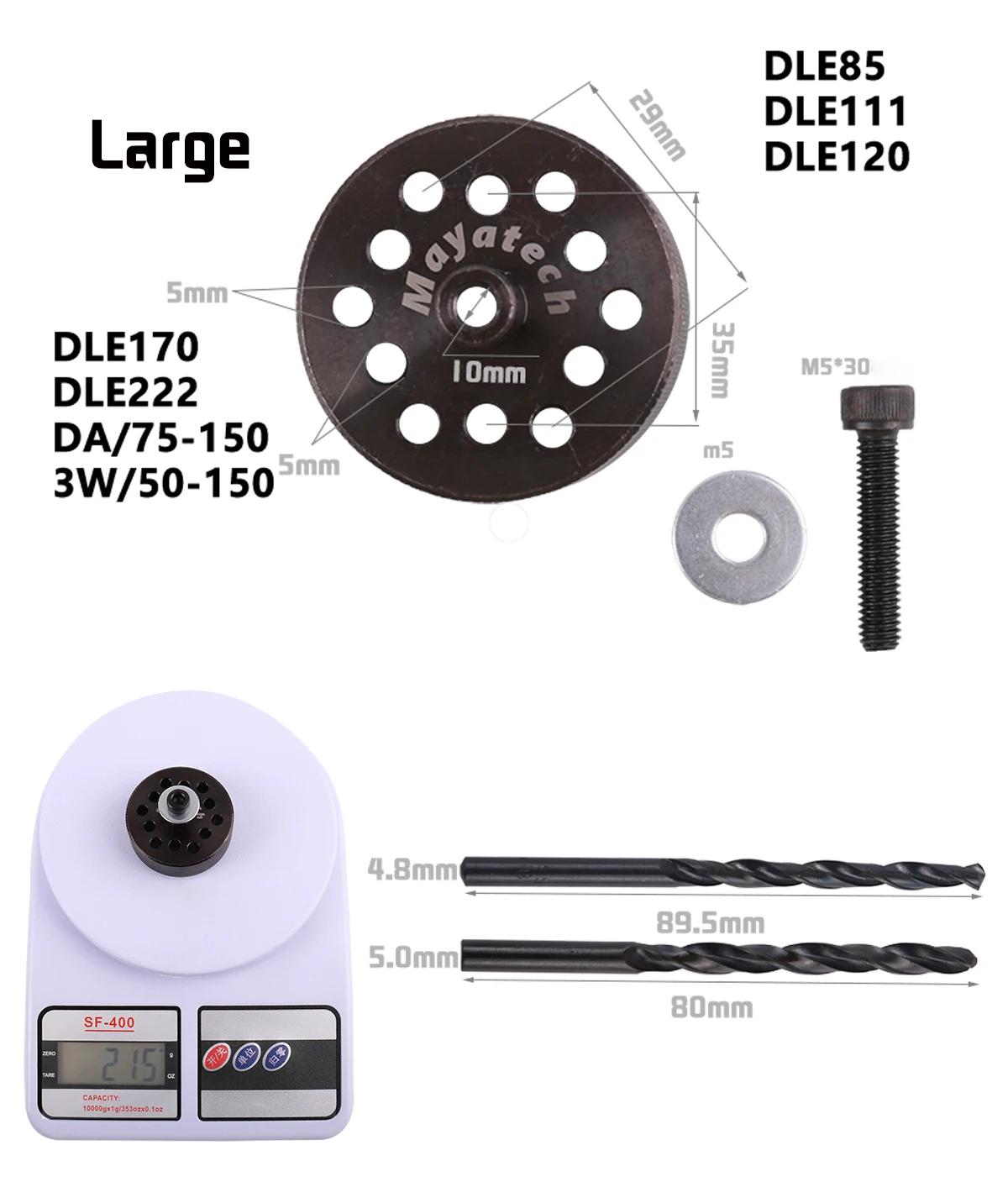 MAYATCH DLE Propeller Drill Puncher With Screw for DLE30/35/40/55/60/61 DLE85/111/120/170/222 DLA100 3W100 Engines