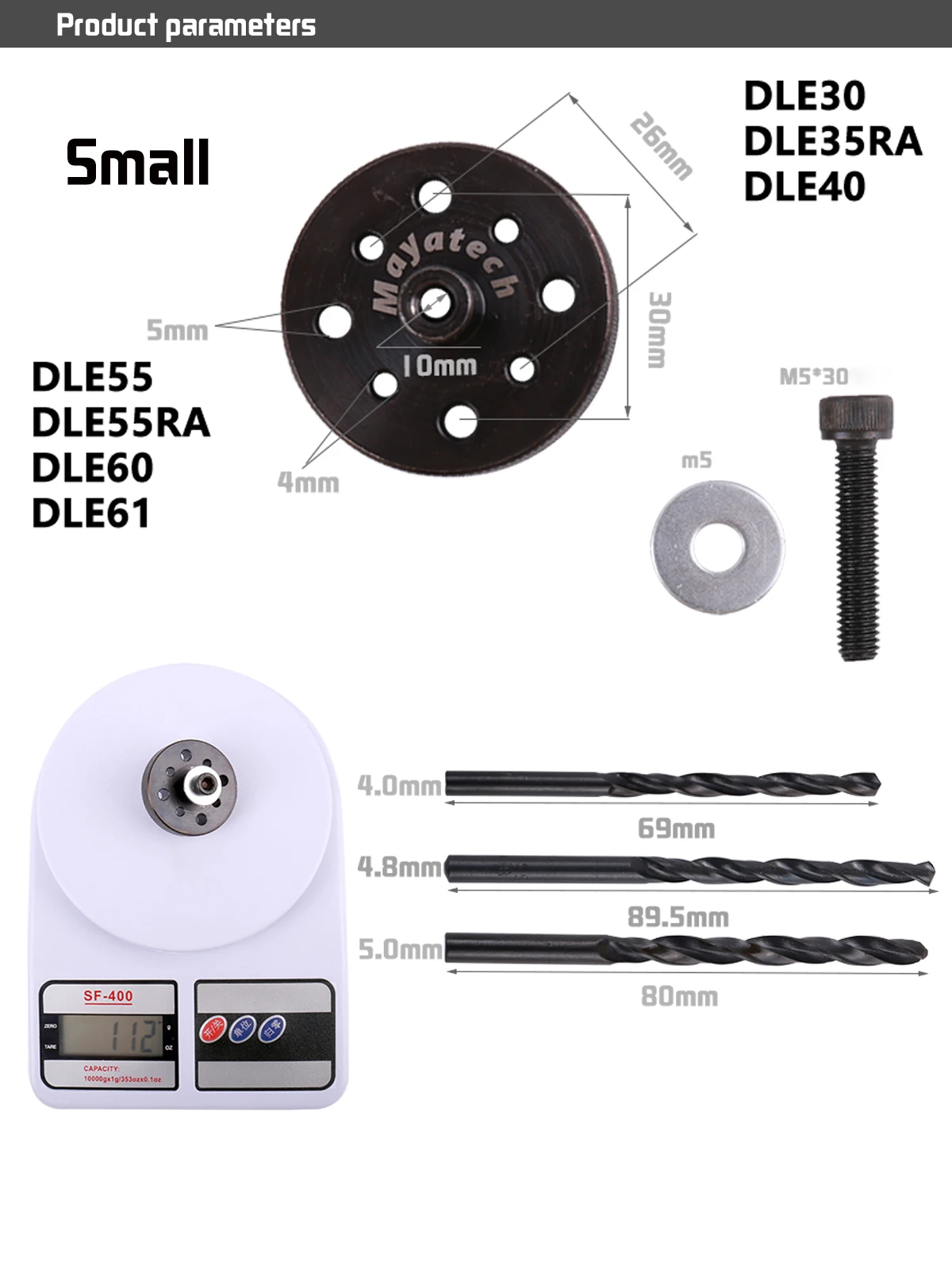 MAYATCH DLE Propeller Drill Puncher With Screw for DLE30/35/40/55/60/61 DLE85/111/120/170/222 DLA100 3W100 Engines