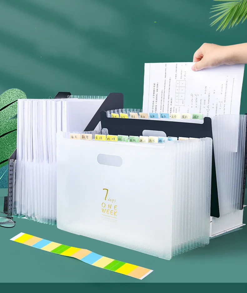 Multi-layer Standing Test Paper Bag Vertical Organ A4 Data Storage Desk Organizers Office Portable Folder School Stationery