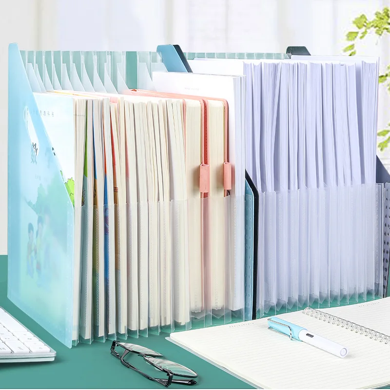 Multi-layer Standing Test Paper Bag Vertical Organ A4 Data Storage Desk Organizers Office Portable Folder School Stationery
