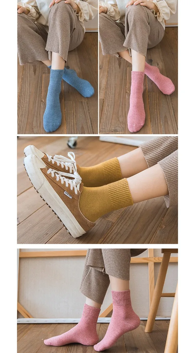 Cotton Women Short Socks Solid Young Casual Fashion Soft Elastic Endurable Breathable Crew Harajuku Socks Girl 4 Seasons