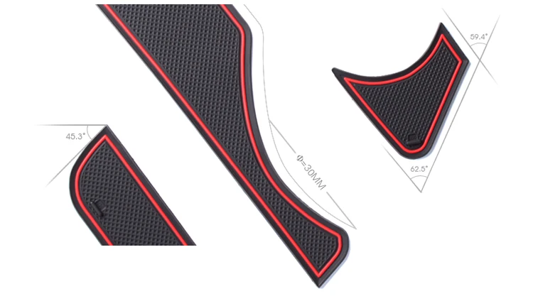 ZUNDUO for Dodge Charger 2015 2016 2017 2018 2019 Anti-Slip Gate Slot Cup Mat Non-slip Door Groove Pad Internal Accessories