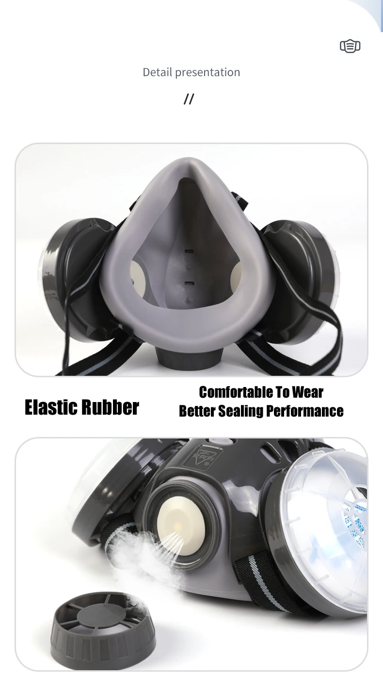 New Anti Dust Mask Full Face Respirator Dual 4-Layer Filters Safety Goggles For Carpenter Polishing Daily Haze Safety Protection