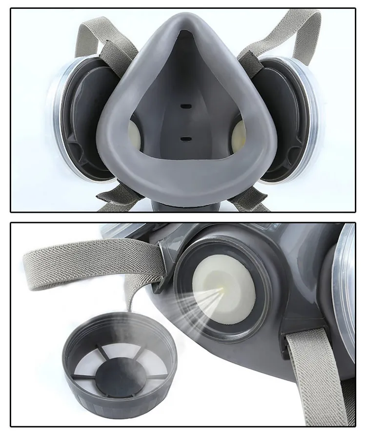 New Anti Dust Mask Full Face Respirator Dual 4-Layer Filters Safety Goggles For Carpenter Polishing Daily Haze Safety Protection