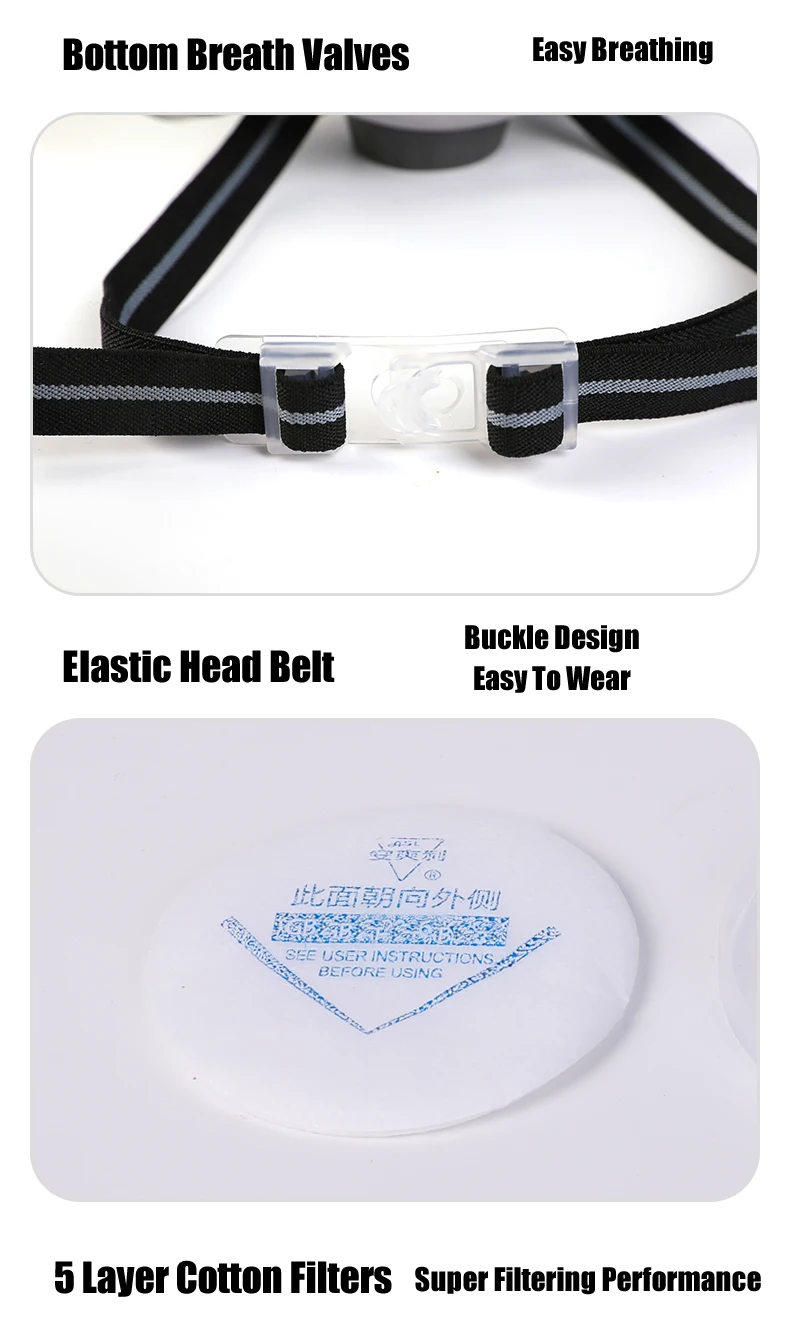 New Anti Dust Mask Full Face Respirator Dual 4-Layer Filters Safety Goggles For Carpenter Polishing Daily Haze Safety Protection