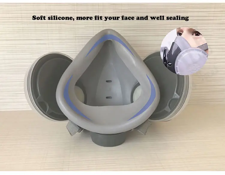 New Anti Dust Mask Full Face Respirator Dual 4-Layer Filters Safety Goggles For Carpenter Polishing Daily Haze Safety Protection
