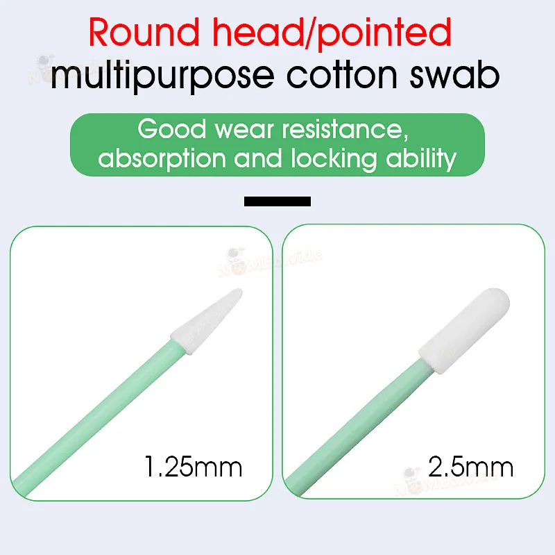 100Pcs/Bag Fiber Optic Cleaning Sticks Fiber Optic swabs For 1.25mm/2.5mm LC/SC/FC/ST Connectors/ adaptors