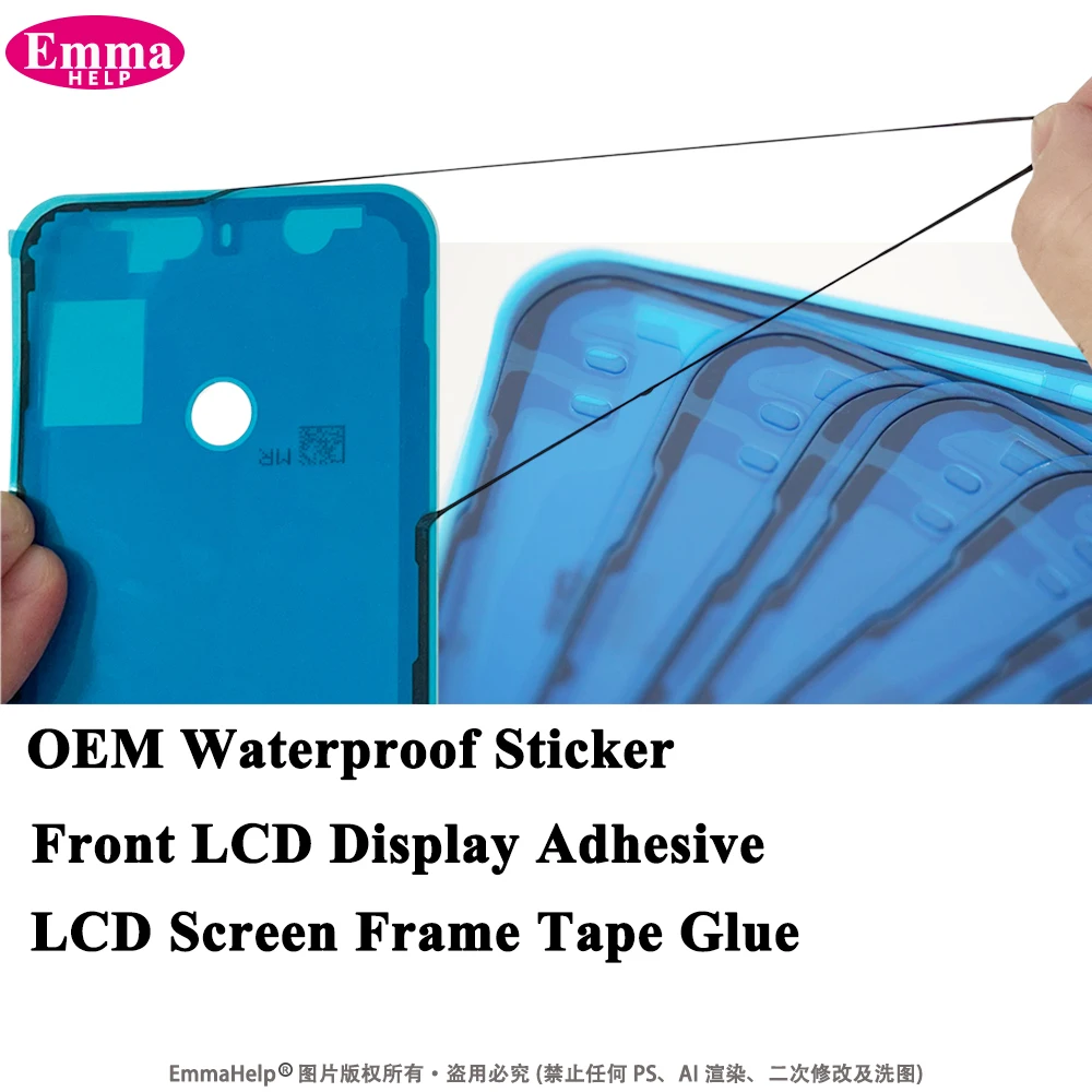 5pcs OEM Waterproof Sticker Adhesive for iPhone 11 12 13 Pro Max X XR XS 7 8Plus Pre-Cut Glue LCD Frame Screen Tape Bezel Seal