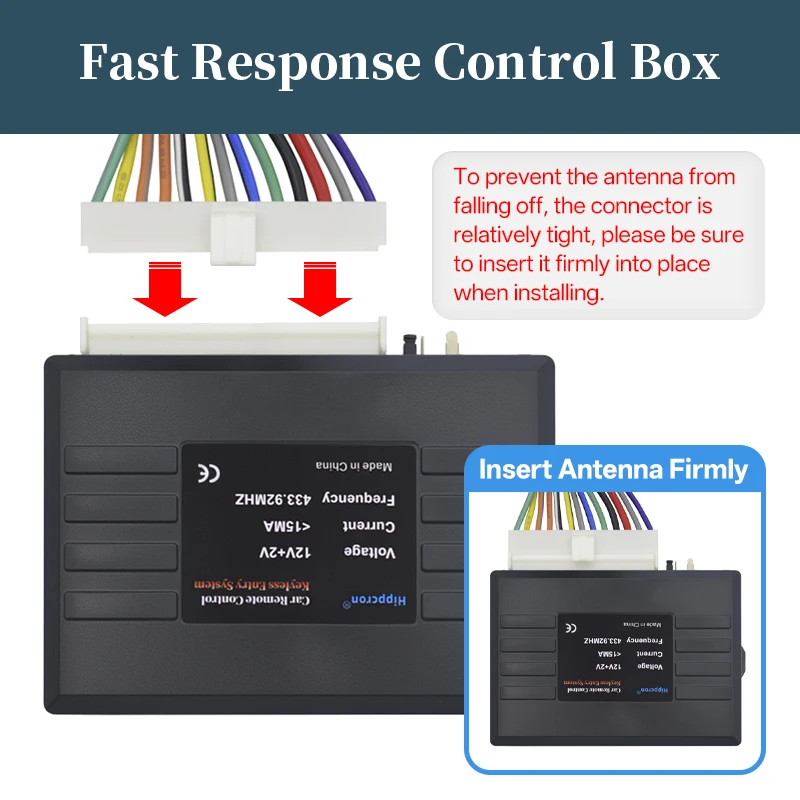 Hippcron Car Remote Central Lock Door Keyless Entry Car Alarm Systems Open The Trunk with Light Flashes