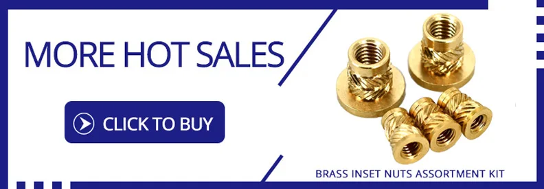 Heat Brass Insert Nut M1 M1.4 M1.6 M2 M2.5 M3 M4 M5 M6 M8 Knurled Thread Nutsert Hot Melt Injection Molding Embed 3d Printer Nut