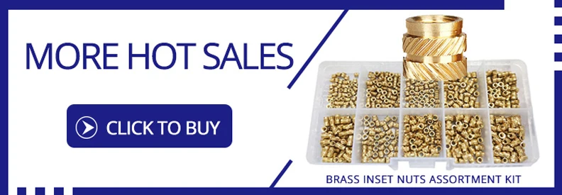 Heat Brass Insert Nut M1 M1.4 M1.6 M2 M2.5 M3 M4 M5 M6 M8 Knurled Thread Nutsert Hot Melt Injection Molding Embed 3d Printer Nut