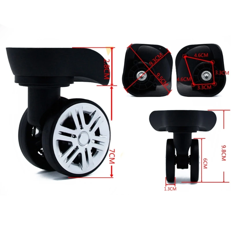 1 Pair A09 A57 Trolley Case Luggage Wheels No Noise Luggage Swivel Left & Right Silent Wheels DIY Suitcase Replacement Parts