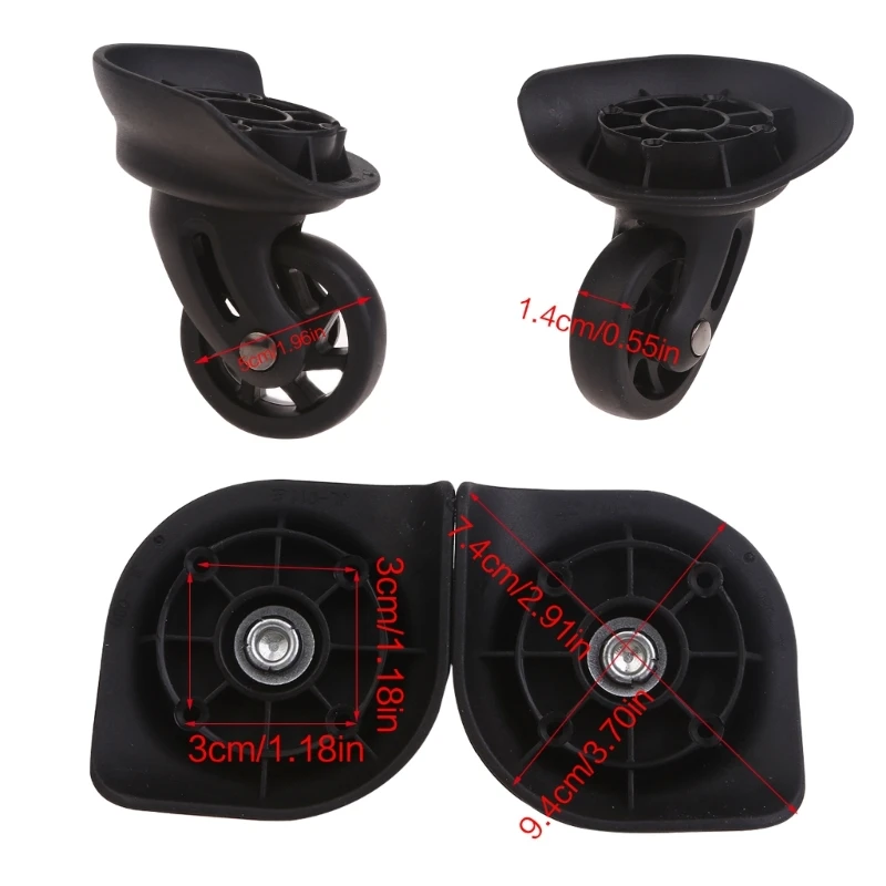 1 Pair A09 A57 Trolley Case Luggage Wheels No Noise Luggage Swivel Left & Right Silent Wheels DIY Suitcase Replacement Parts