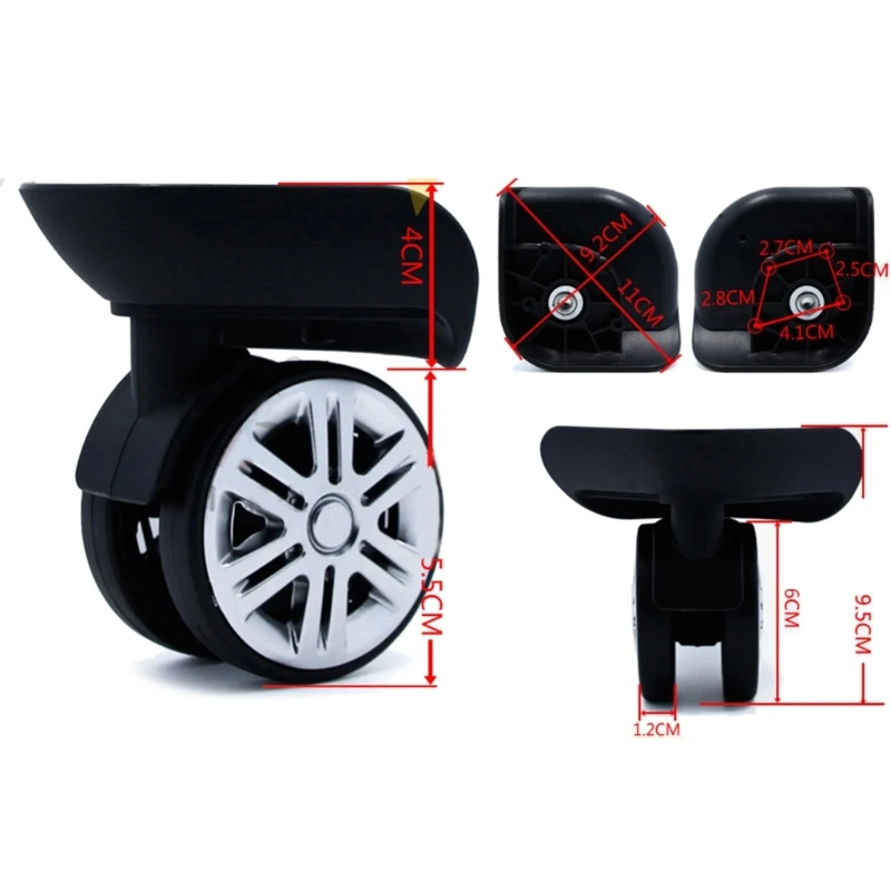 1 Pair A09 A57 Trolley Case Luggage Wheels No Noise Luggage Swivel Left & Right Silent Wheels DIY Suitcase Replacement Parts