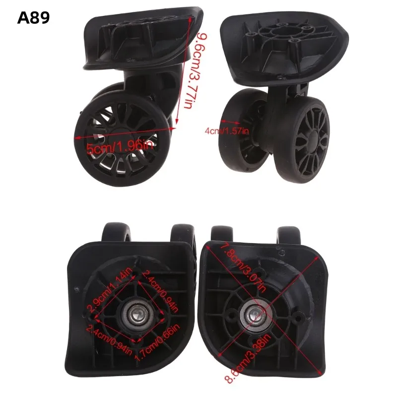 1 Pair A09 A57 Trolley Case Luggage Wheels No Noise Luggage Swivel Left & Right Silent Wheels DIY Suitcase Replacement Parts