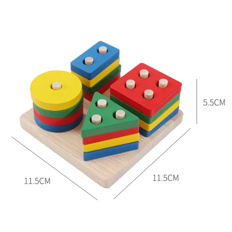 1 Set Wooden Puzzle Baby Early Education Fun Game Children Thinking Logic Square Toy Puzzle