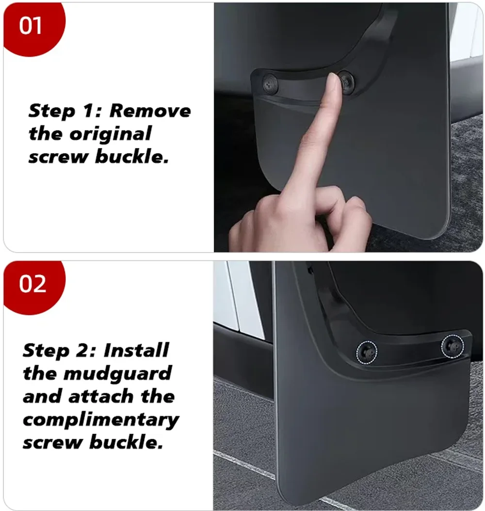Car Wheel Mud Flaps For Tesla Model Y Juniper 2026-2020 Launch Splash Guards Mudflaps Front Rear Fender TPE Mudguards Protector