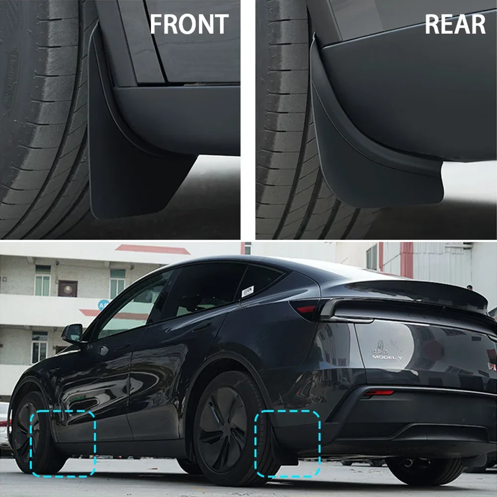 Car Wheel Mud Flaps For Tesla Model Y Juniper 2026-2020 Launch Splash Guards Mudflaps Front Rear Fender TPE Mudguards Protector