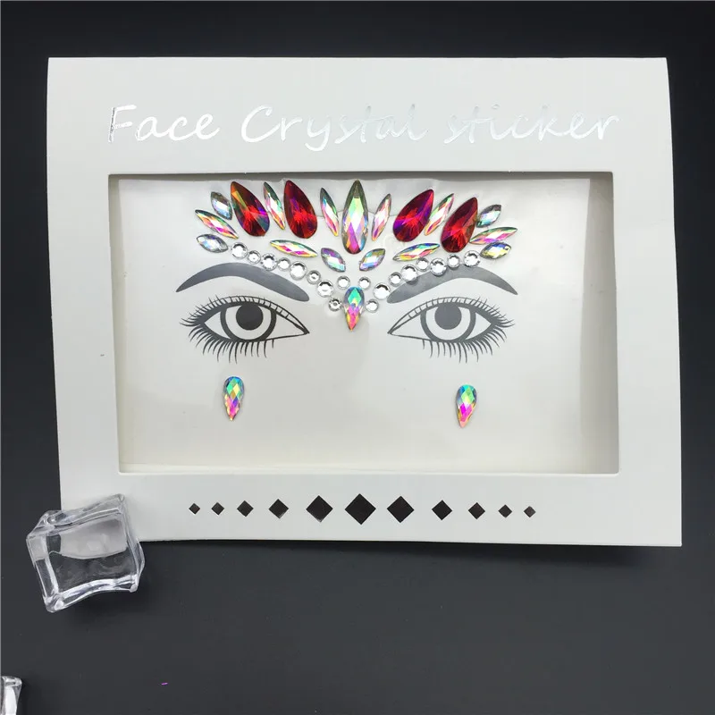 Glitter Tattoo Stickers Rhinestone Face Jewels Gems Festival Party Makeup Body Jewel Flash Fake Temporary Tattoo Women Cosmetics