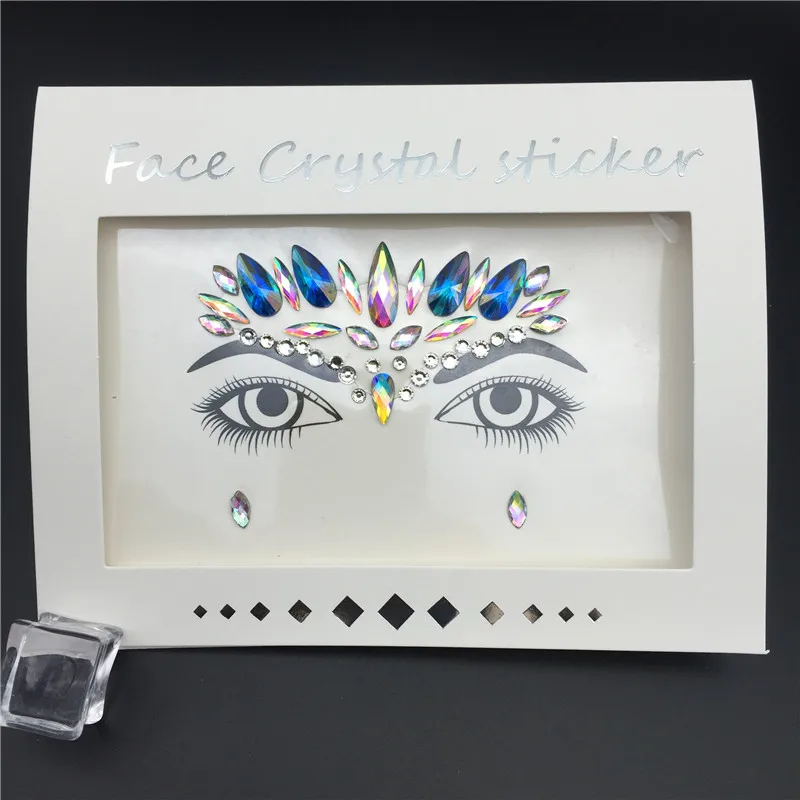 Glitter Tattoo Stickers Rhinestone Face Jewels Gems Festival Party Makeup Body Jewel Flash Fake Temporary Tattoo Women Cosmetics