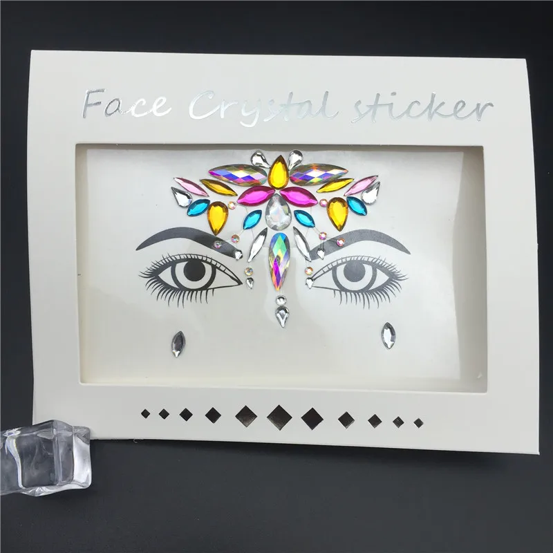 Glitter Tattoo Stickers Rhinestone Face Jewels Gems Festival Party Makeup Body Jewel Flash Fake Temporary Tattoo Women Cosmetics