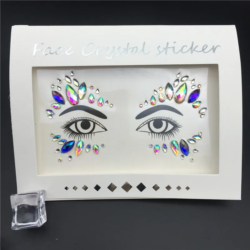 Glitter Tattoo Stickers Rhinestone Face Jewels Gems Festival Party Makeup Body Jewel Flash Fake Temporary Tattoo Women Cosmetics