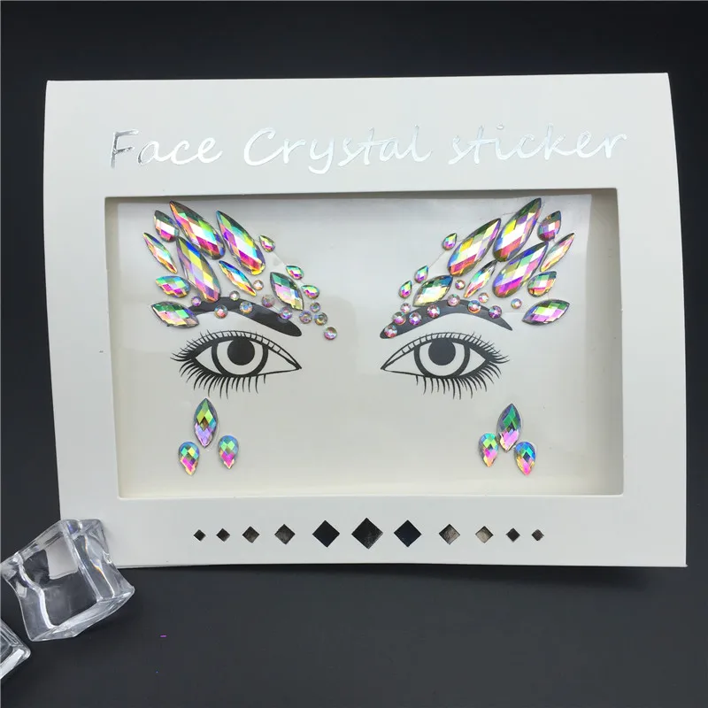 Glitter Tattoo Stickers Rhinestone Face Jewels Gems Festival Party Makeup Body Jewel Flash Fake Temporary Tattoo Women Cosmetics