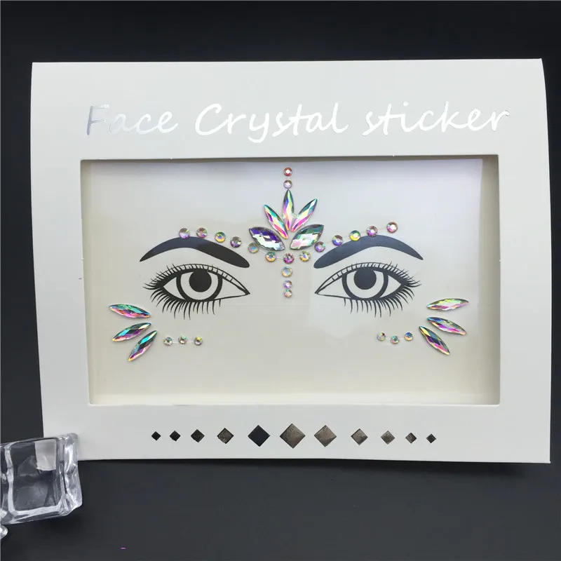 Glitter Tattoo Stickers Rhinestone Face Jewels Gems Festival Party Makeup Body Jewel Flash Fake Temporary Tattoo Women Cosmetics