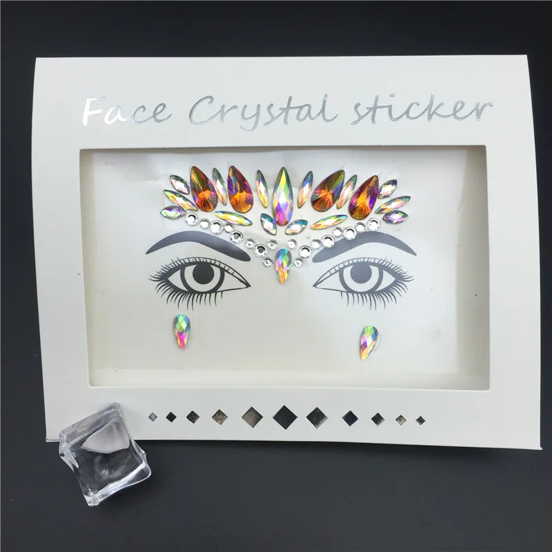 Glitter Tattoo Stickers Rhinestone Face Jewels Gems Festival Party Makeup Body Jewel Flash Fake Temporary Tattoo Women Cosmetics