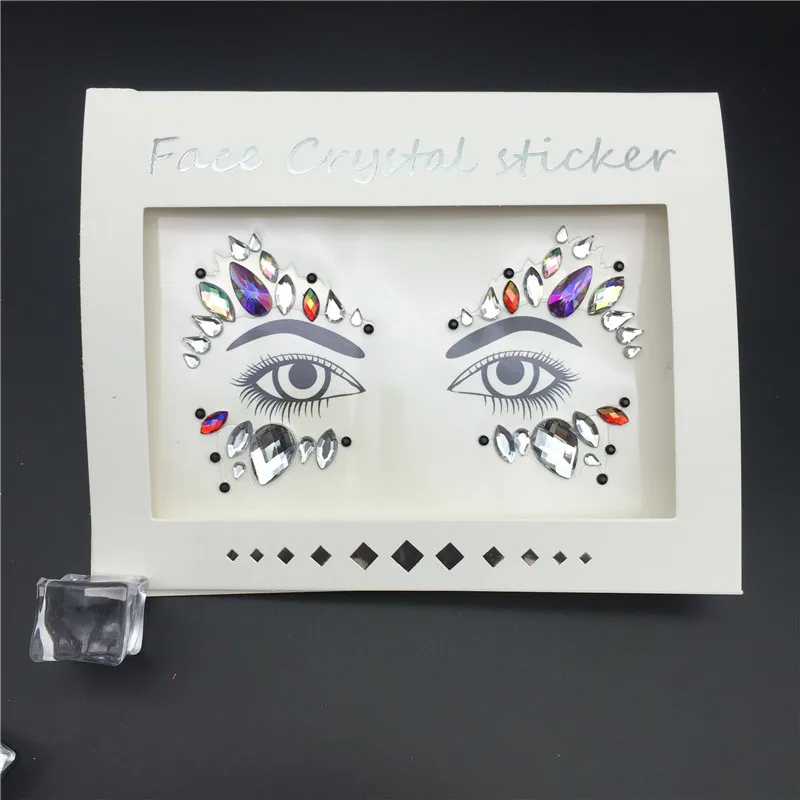 Glitter Tattoo Stickers Rhinestone Face Jewels Gems Festival Party Makeup Body Jewel Flash Fake Temporary Tattoo Women Cosmetics