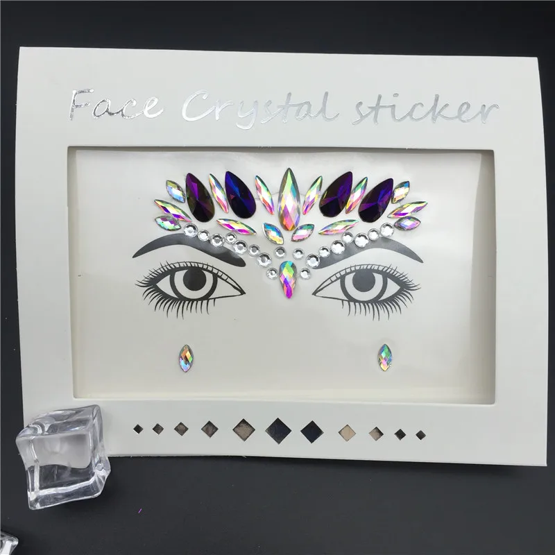 Glitter Tattoo Stickers Rhinestone Face Jewels Gems Festival Party Makeup Body Jewel Flash Fake Temporary Tattoo Women Cosmetics