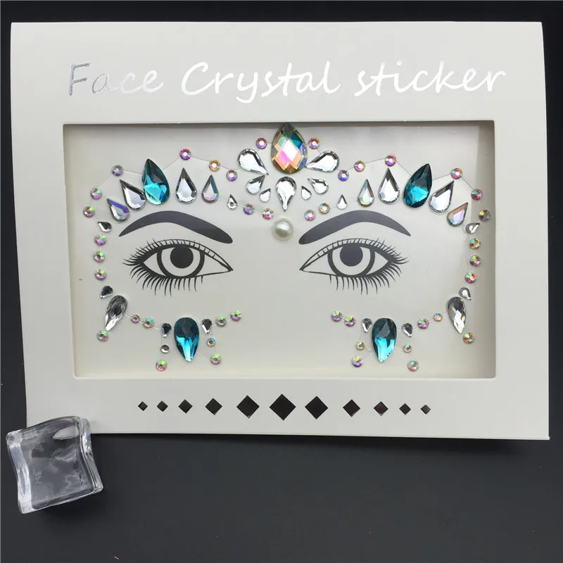 Glitter Tattoo Stickers Rhinestone Face Jewels Gems Festival Party Makeup Body Jewel Flash Fake Temporary Tattoo Women Cosmetics