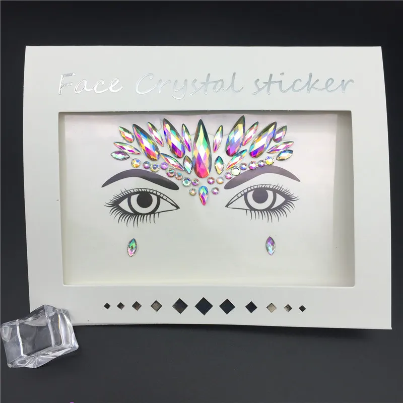 Glitter Tattoo Stickers Rhinestone Face Jewels Gems Festival Party Makeup Body Jewel Flash Fake Temporary Tattoo Women Cosmetics