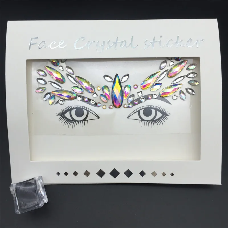 Glitter Tattoo Stickers Rhinestone Face Jewels Gems Festival Party Makeup Body Jewel Flash Fake Temporary Tattoo Women Cosmetics