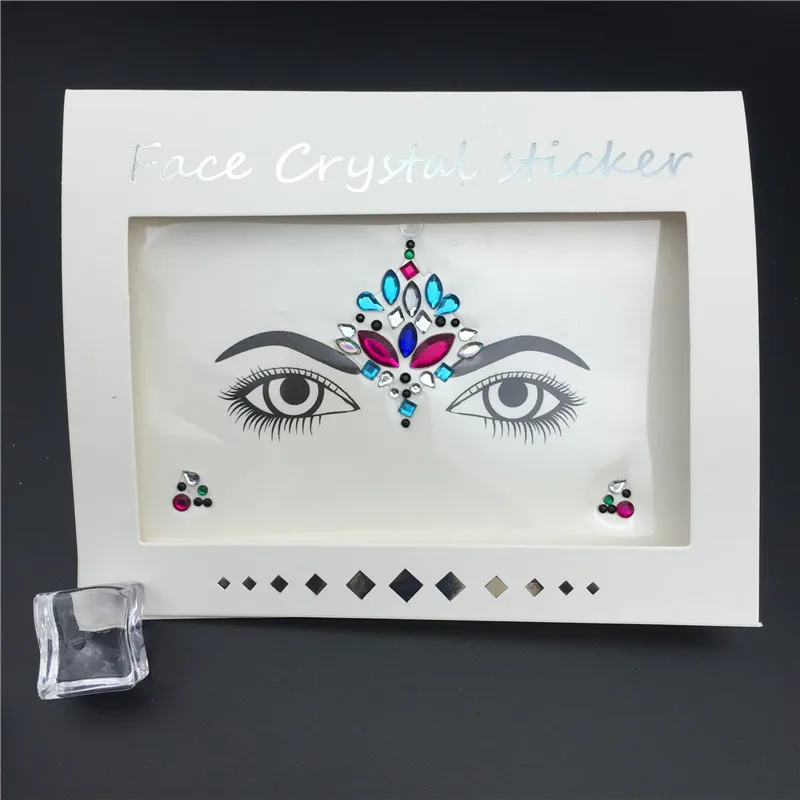 Glitter Tattoo Stickers Rhinestone Face Jewels Gems Festival Party Makeup Body Jewel Flash Fake Temporary Tattoo Women Cosmetics