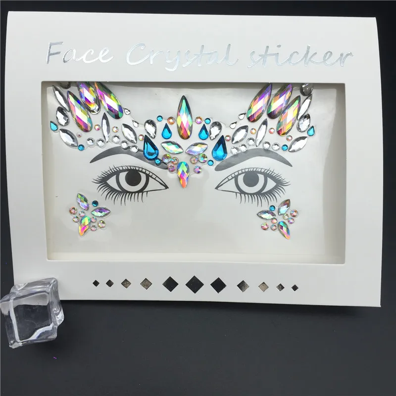 Glitter Tattoo Stickers Rhinestone Face Jewels Gems Festival Party Makeup Body Jewel Flash Fake Temporary Tattoo Women Cosmetics