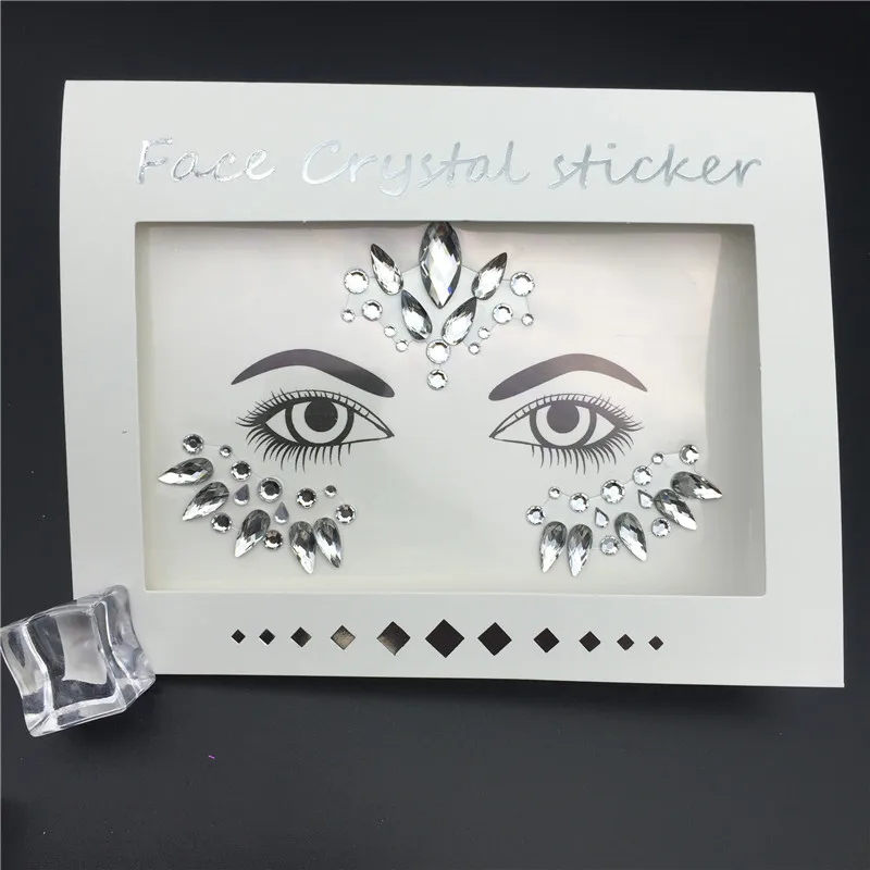 Glitter Tattoo Stickers Rhinestone Face Jewels Gems Festival Party Makeup Body Jewel Flash Fake Temporary Tattoo Women Cosmetics