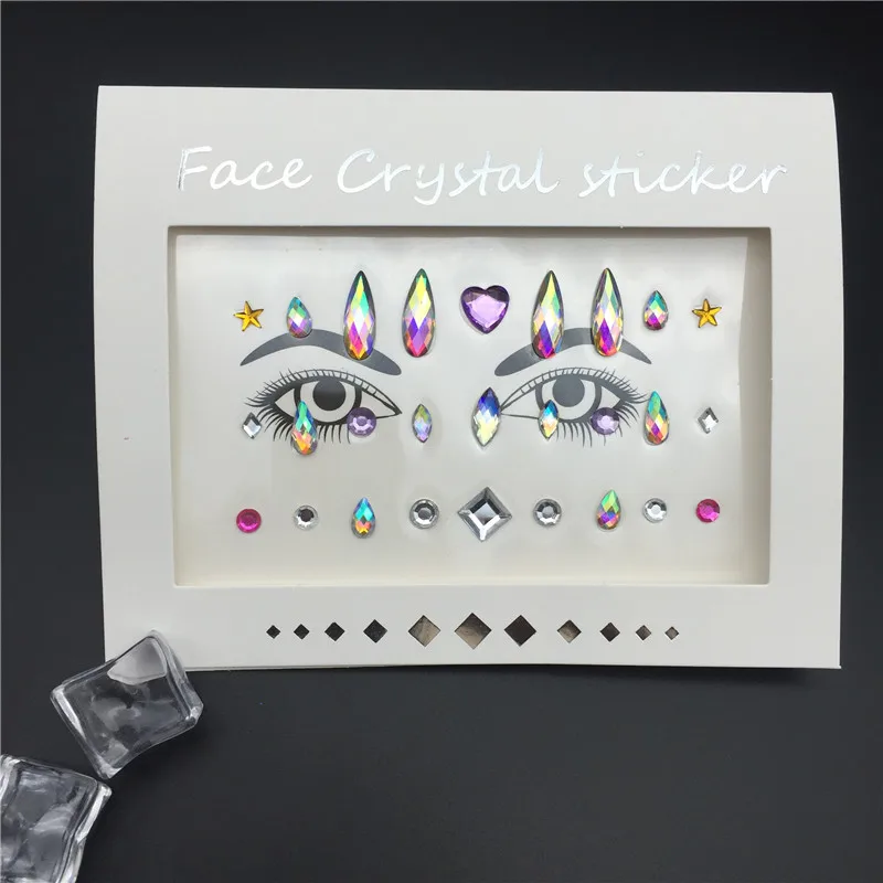 Glitter Tattoo Stickers Rhinestone Face Jewels Gems Festival Party Makeup Body Jewel Flash Fake Temporary Tattoo Women Cosmetics
