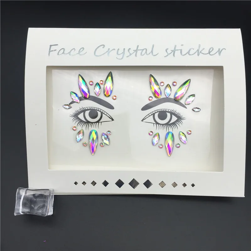 Glitter Tattoo Stickers Rhinestone Face Jewels Gems Festival Party Makeup Body Jewel Flash Fake Temporary Tattoo Women Cosmetics