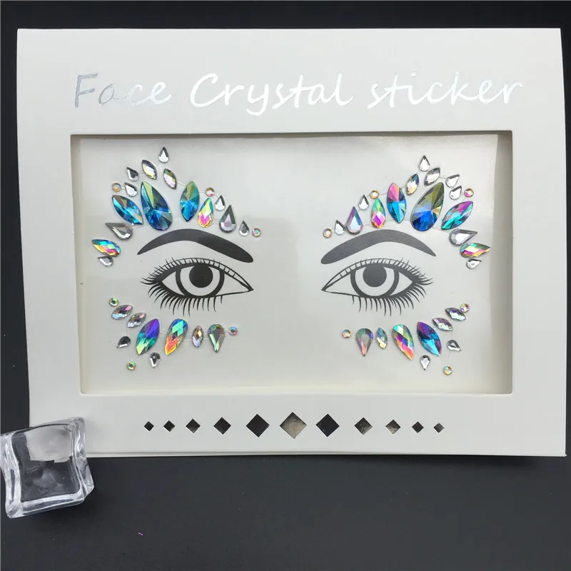 Glitter Tattoo Stickers Rhinestone Face Jewels Gems Festival Party Makeup Body Jewel Flash Fake Temporary Tattoo Women Cosmetics