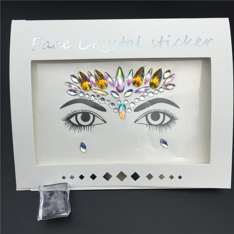 Glitter Tattoo Stickers Rhinestone Face Jewels Gems Festival Party Makeup Body Jewel Flash Fake Temporary Tattoo Women Cosmetics