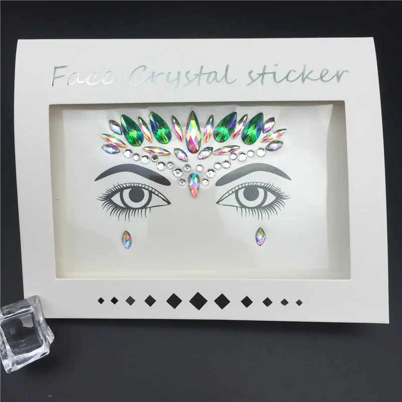 Glitter Tattoo Stickers Rhinestone Face Jewels Gems Festival Party Makeup Body Jewel Flash Fake Temporary Tattoo Women Cosmetics