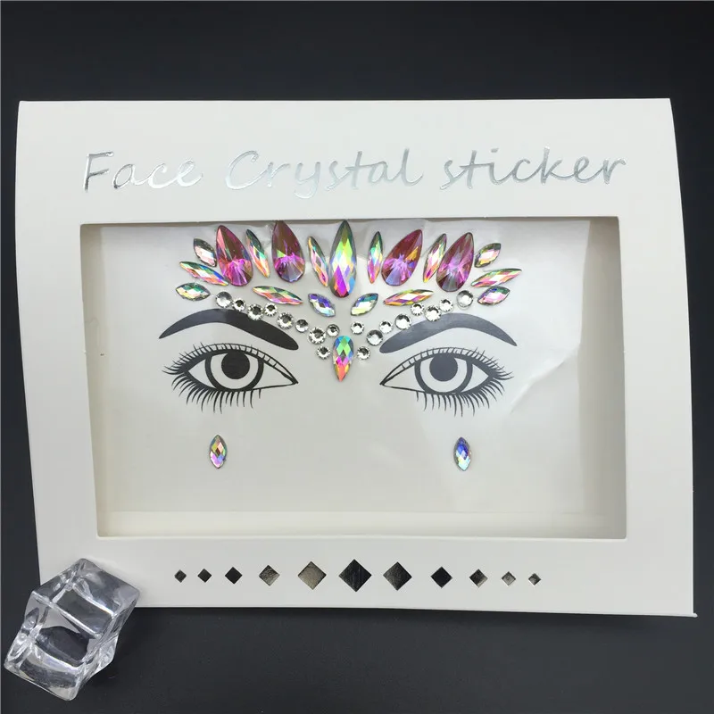 Glitter Tattoo Stickers Rhinestone Face Jewels Gems Festival Party Makeup Body Jewel Flash Fake Temporary Tattoo Women Cosmetics