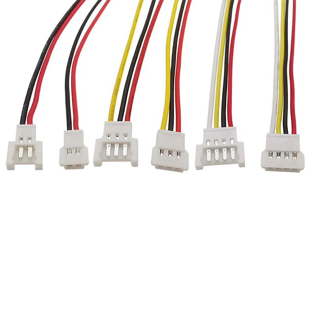 10Pcs MX2.0 2.0mm Pitch 2P 3P 4 Pin Male Female Aerial Docking Battery Charging Cable Connector Plug With Wire 150MM
