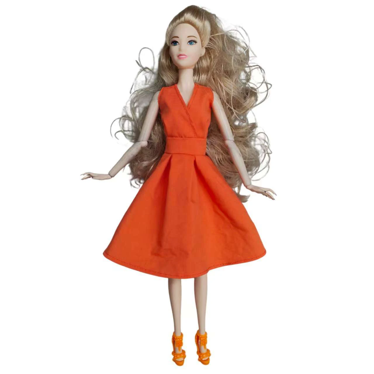 Elegant Doll Outfit for 1/6 Doll Fashion Doll Pink Houndstooth Dress Hat Gold Belt Handbag with Shoes set