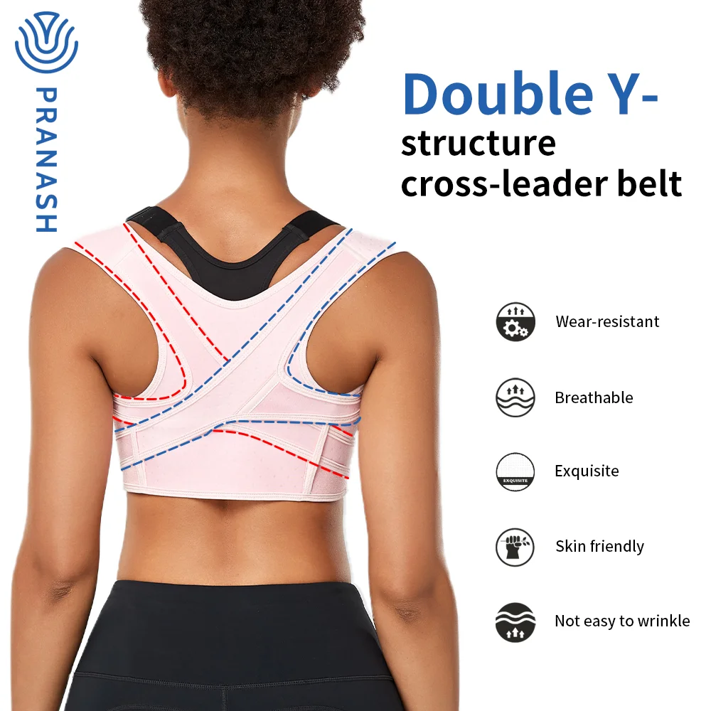 Posture Corrector Adjustable Upper Back Brace Breathable Back Support Straightener for Neck Shoulder Clavicle Lumbar Pain Relief
